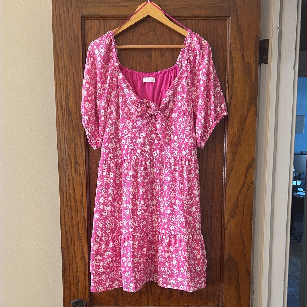 LC Lauren Conrad Pink Floral Short Sleeve Dress